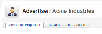 Advertiser properties, Trackers, User Access