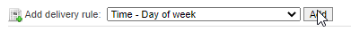 Delivery Options, Delivery Rule selected Delivery Options, Delivery Rule selected