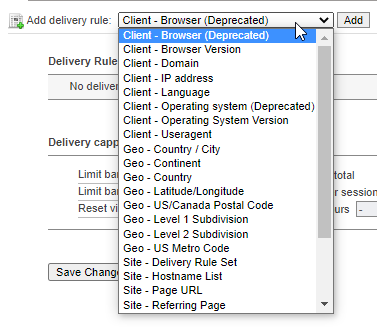 Delivery Options, select Delivery Rule