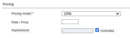 Pricing section for a new campaign