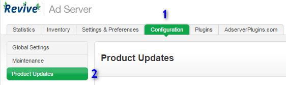 Where to find the Product Updates in Revive Adserver